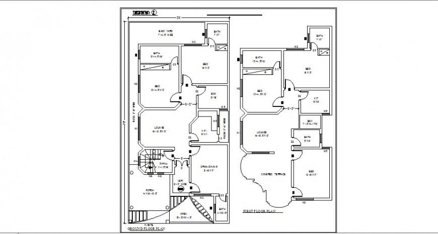 Residential five bedroom bungalow floor plan distribution details dwg file