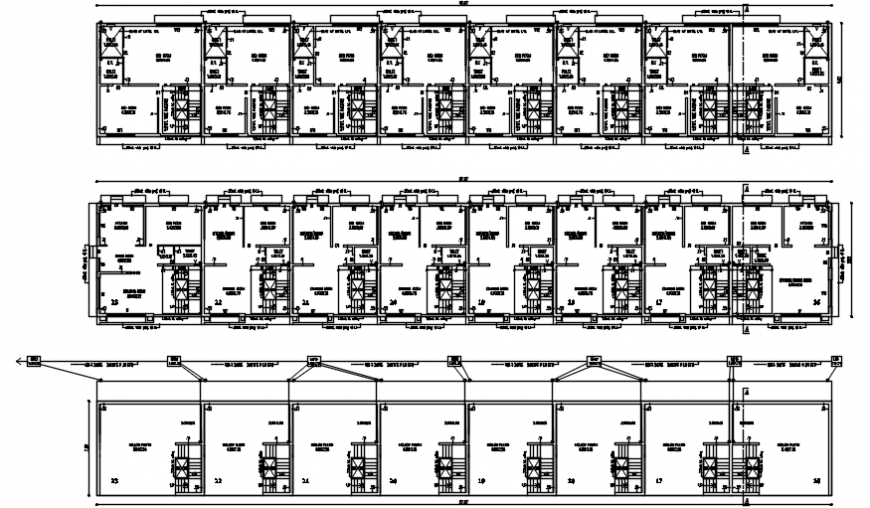 Residential flats building blocks distribution plan cad drawing details dwg file