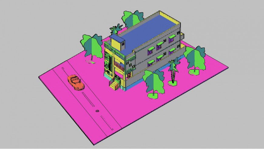 Residential G+1 apartment 3d model autocad file