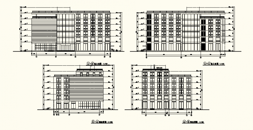 Residential high rise building detail plan and elevation layout file