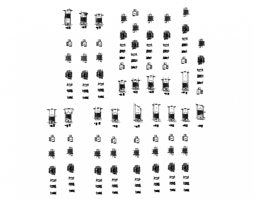 Residential house all sided elevation, section, plan and structure cad drawing details dwg file