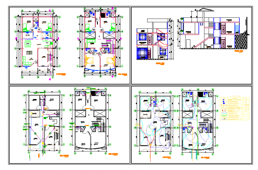 Residential House Architecture Plan & Elevation detail
