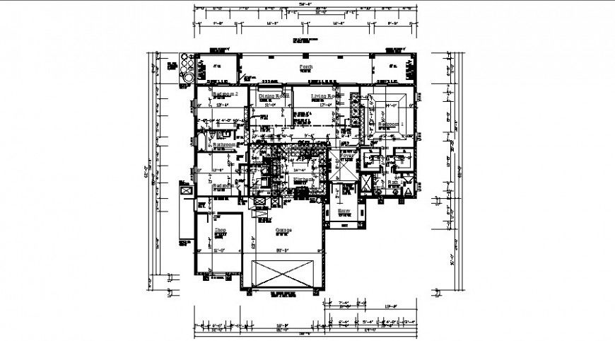 Residential house Autocad drawing plan