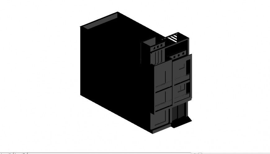 Residential house building 3d model auto-cad drawing details dwg file