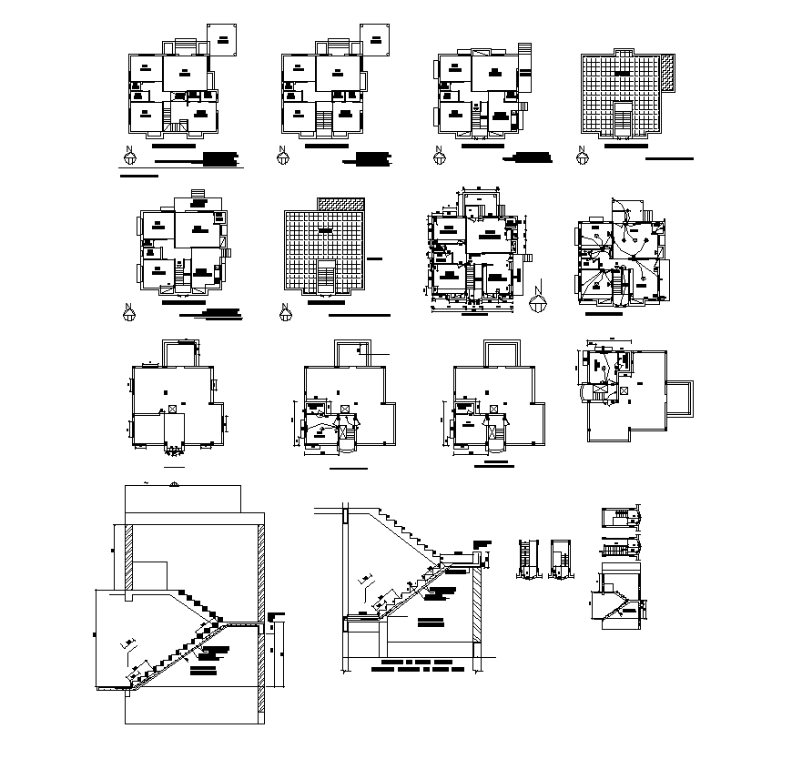Residential house building structure detail plan 2d view layout file
