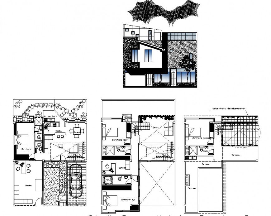 Residential house detail plan and elevation CAD structural block layout file in dwg format
