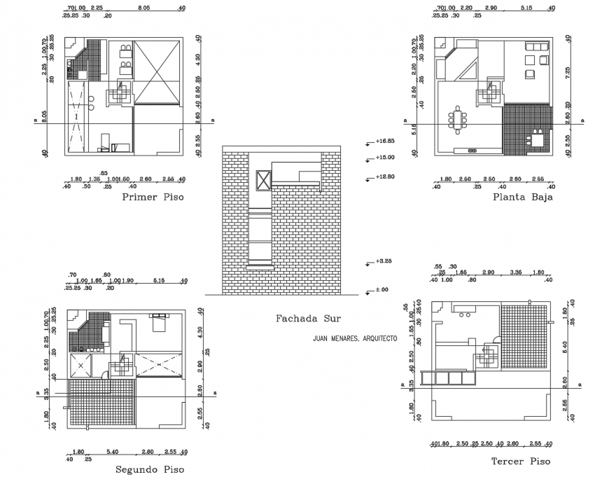Residential house detail working plan in autocad format