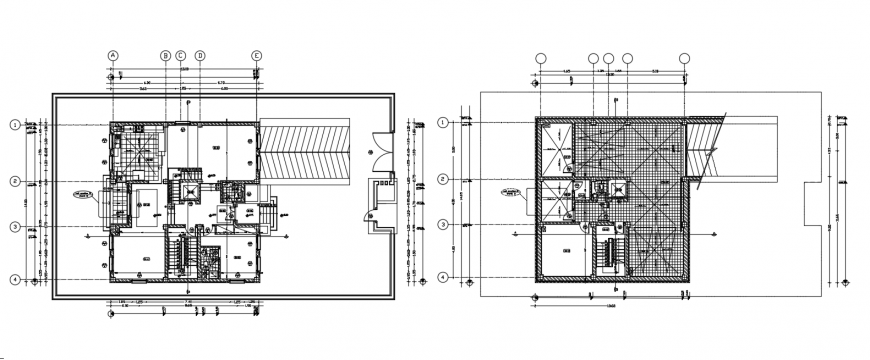 Residential house distribution and cover plan cad drawing details dwg file