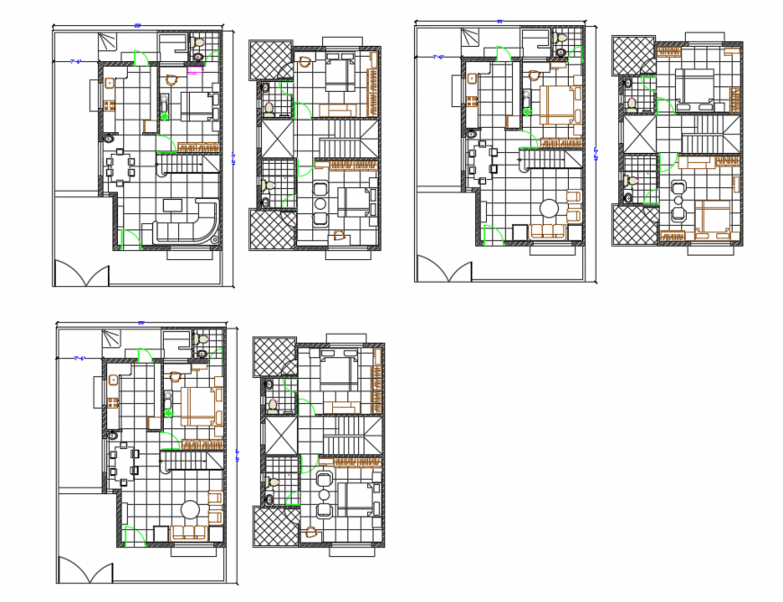 Residential house distribution plan cad drawing details dwg file