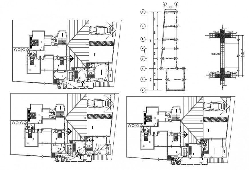 Residential house drawings details 2d view plan in autocad software file