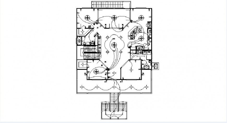 Residential house electrical installation and plan cad drawing details dwg file