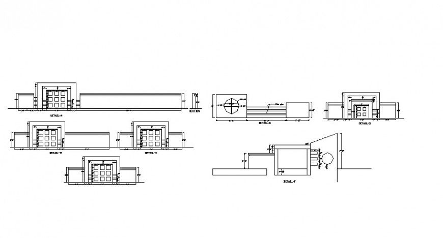 Residential house elevation and section cad drawing details dwg file