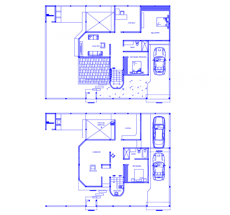 Residential house floor distribution plan cad drawing details dwg file