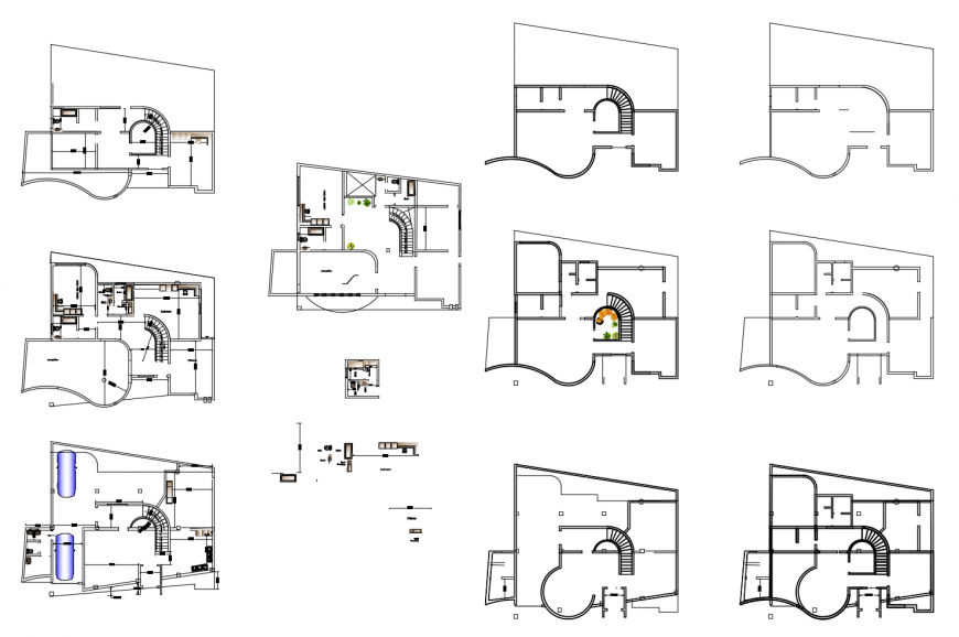 Residential house floor plan, framing plan and structure details dwg file