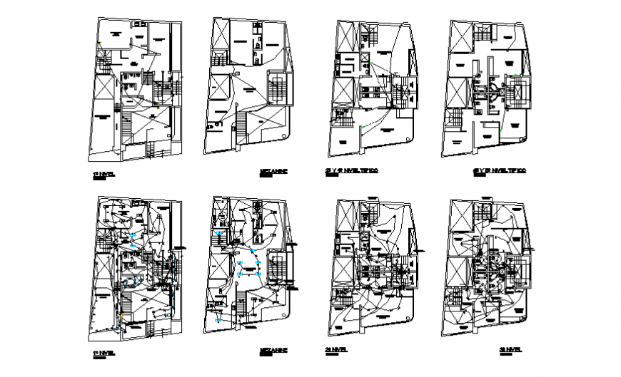 Residential house floor plan and electrical layout plan details dwg file