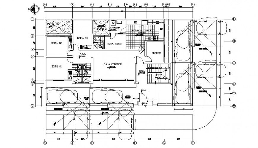 Residential house floor plan drawing 2d view autocad software file