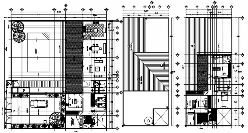 Residential house floor plan with cover plan cad drawing details dwg file