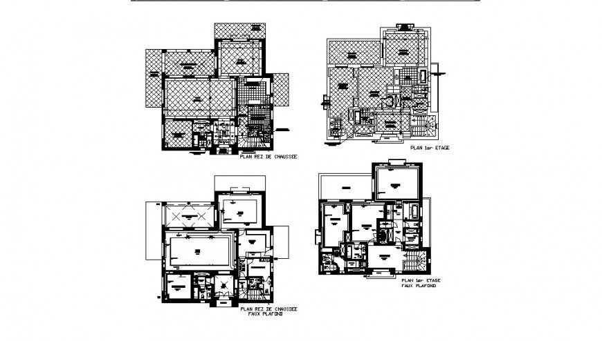 Residential house floors layout plan auto-cad drawing details dwg file