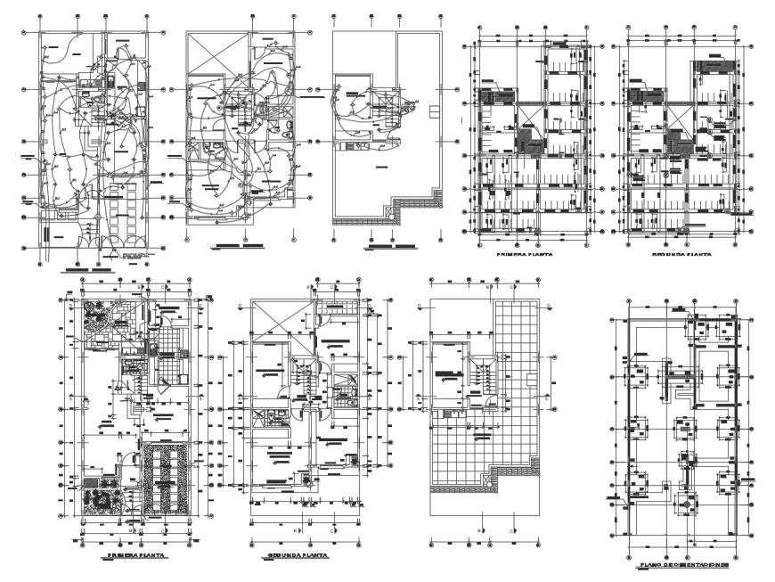Residential house foundation plan, floor plan, electric installation and auto-cad drawing details dwg file