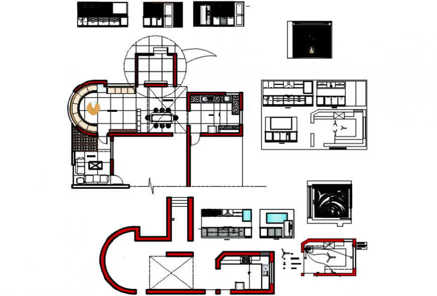 Residential house layout layout plan and all area furniture details dwg file