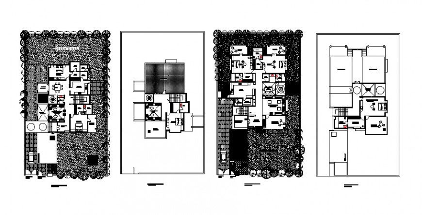 Residential house layout plan with furniture cad drawing details dwg file