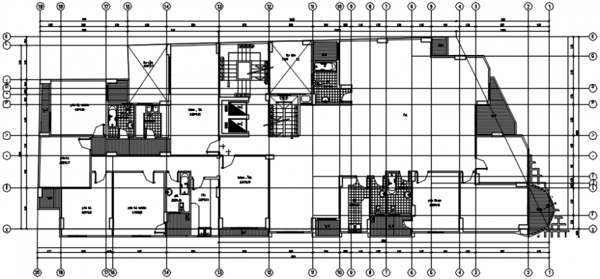 Residential house layout plan with sanitary installation cad drawing details dwg file