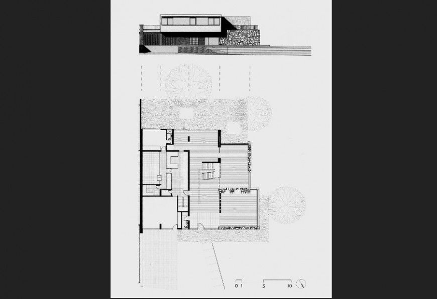 Residential house main elevation and plan cad drawing details jpg file