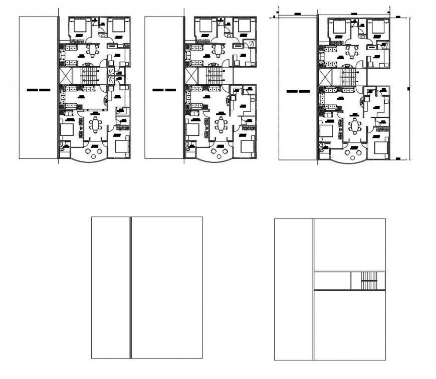 Residential house multiple layout plans cad drawing details dwg file