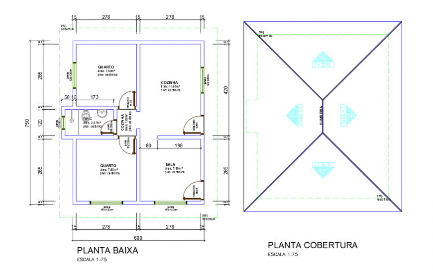 Residential House plan & Lay-out & Roof top plan View