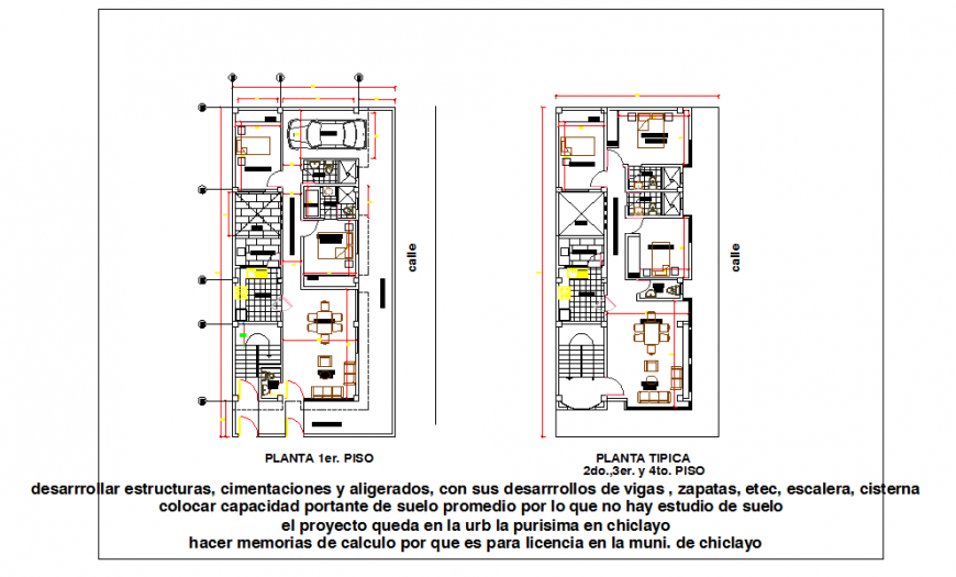 Residential House Plan Lay-out detail in DWG file