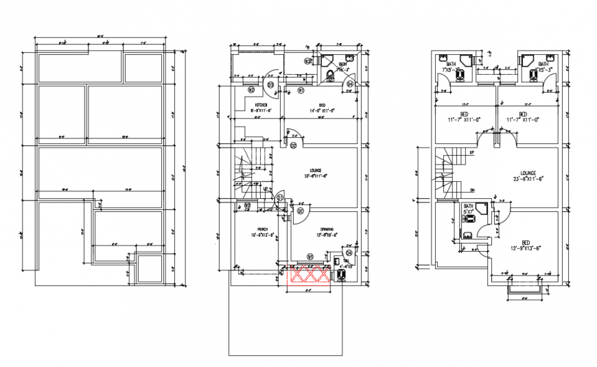 Residential House plan lay-out detail in this drawing DWG File