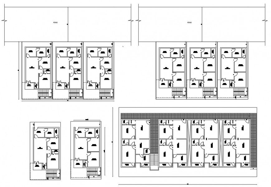 Residential house plan with detail dimension in autocad