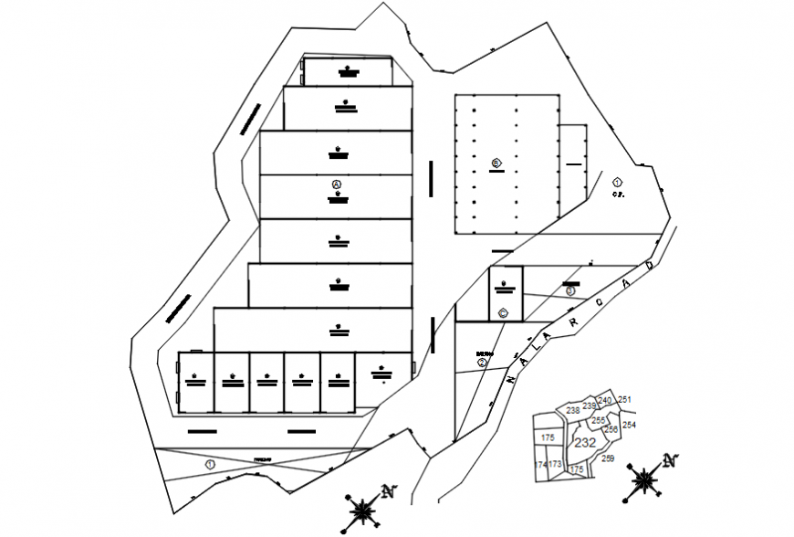 Residential house plotting and site plan cad drawing details dwg file