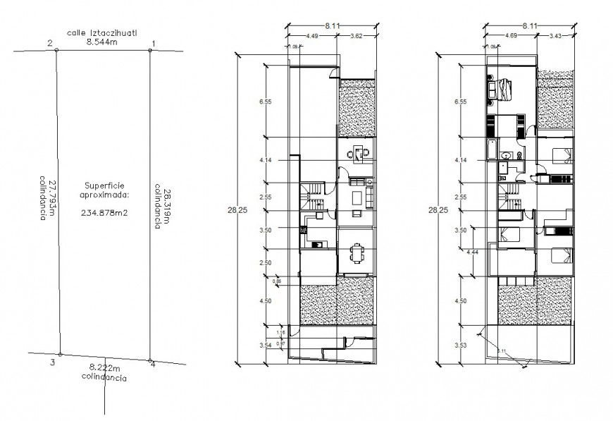 Residential House Two-Level Floor Plan in DWG Drawing Format