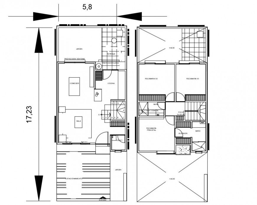 Residential house two floor layout plan cad drawing details dwg file