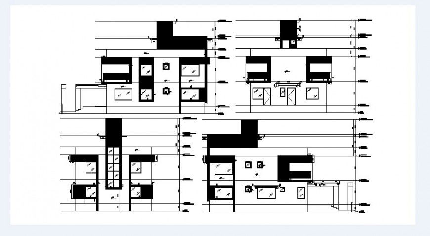 Residential house two level all elevation drawing details dwg file