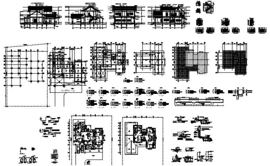 Residential House two story detailed architecture project dwg file