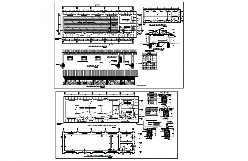 Residential house working and electrical planning layout file