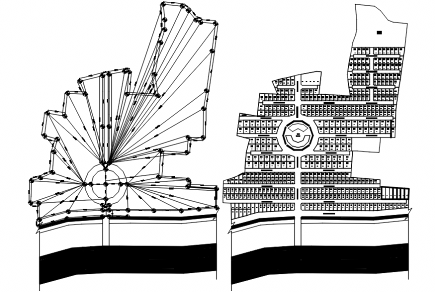 Residential houses plotting and site plan cad drawing details dwg file