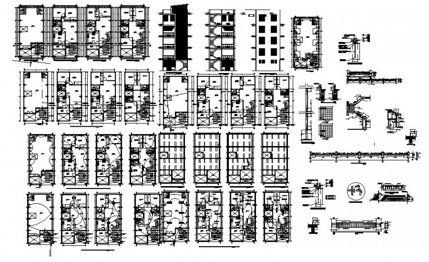 Residential housing apartment drawings detail 2d view atocad file