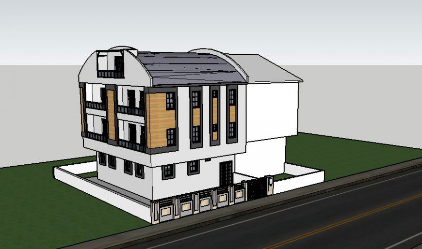 Residential housing blocks drawings 3d model sketch-up file