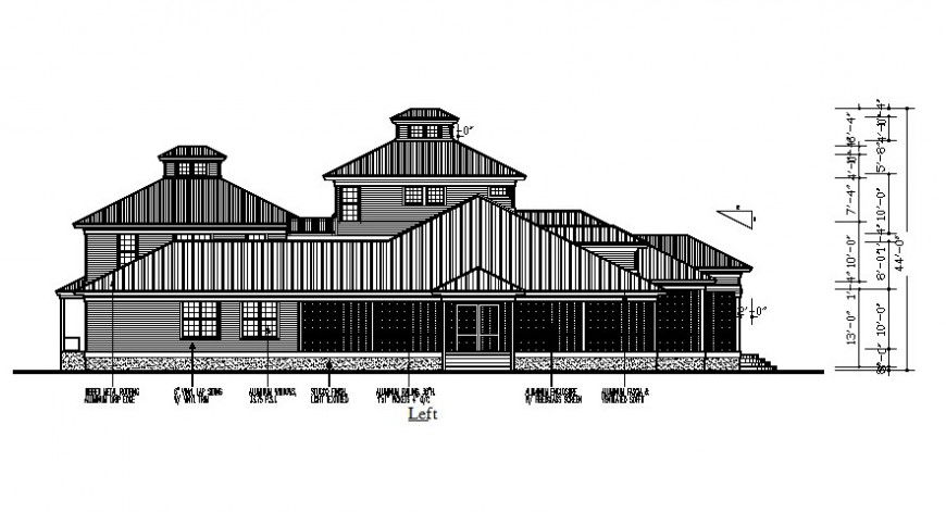 Residential housing blocks elevation drawings 2d view autocad file