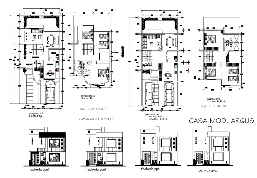 Residential housing building structure detail plan and elevation layout file
