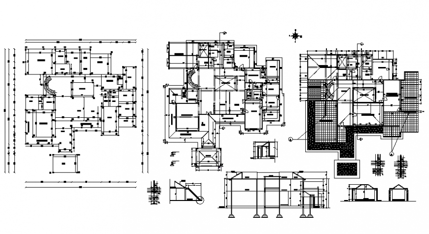 Residential housing bungalow 2d view floor plan dwg autocad file