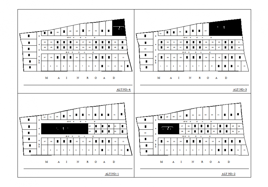 Residential housing colony ploting and site plan cad drawing details dwg file