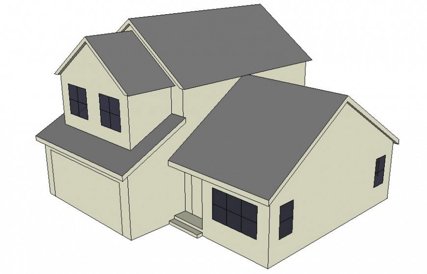 Residential housing drawings details of building 3d model sketch-up file