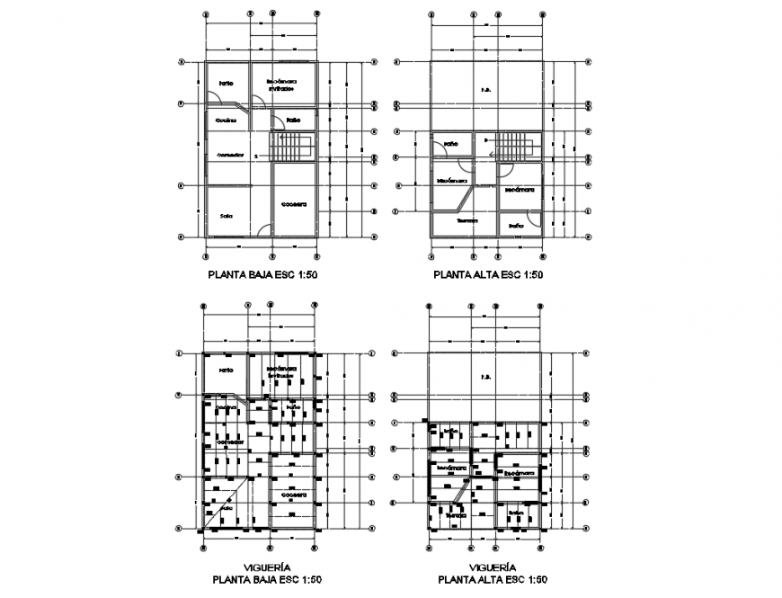 Residential housing floors structure design details dwg file