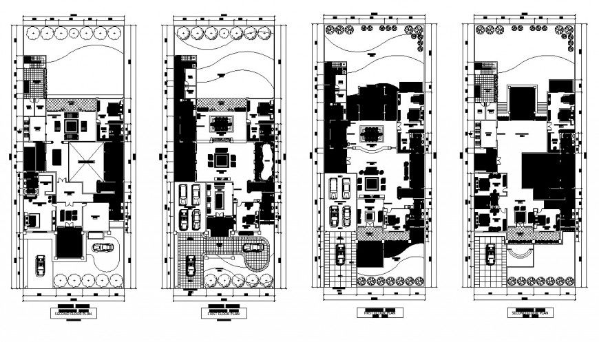 Residential Housing structure detail 2d view layout plan in autocad format