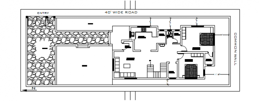 Residential housing units plan drawings 2d view layout details in autocad