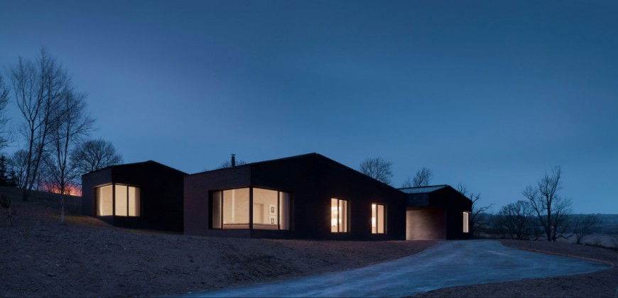 Residential modern house 3d model night view cad drawing details jpg file